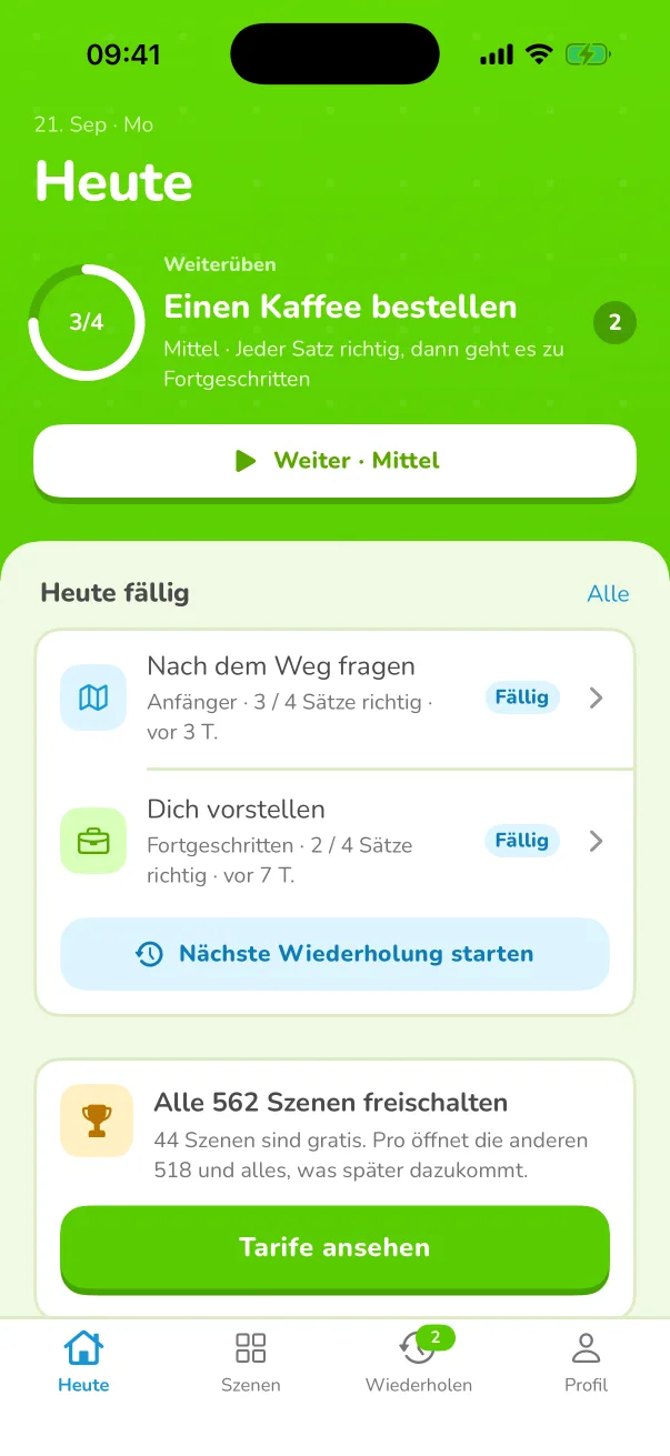 Sag es ohne Skript.