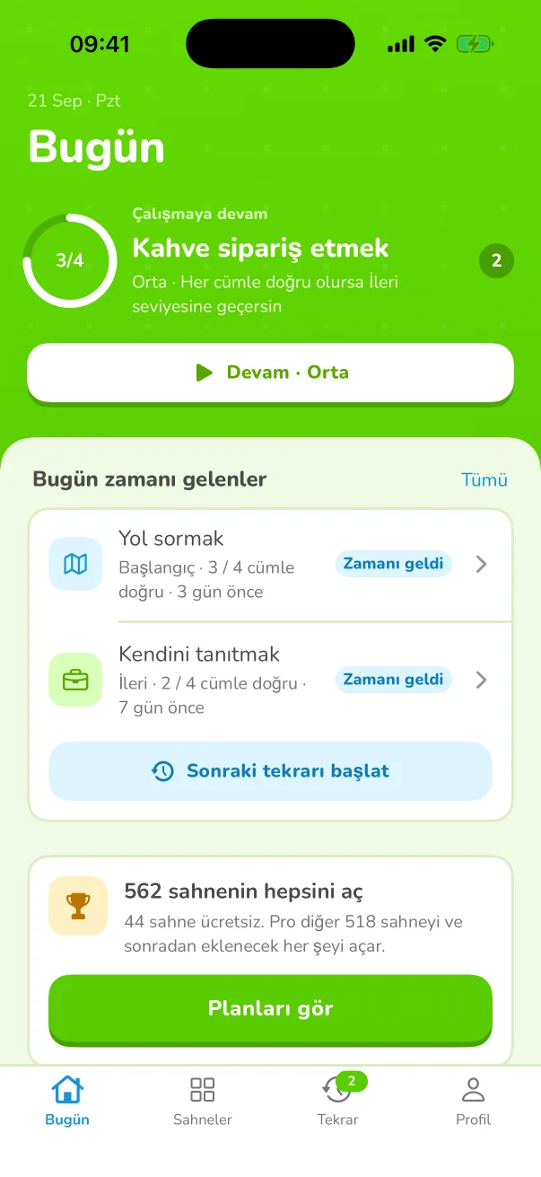 Metne bakmadan söyle.